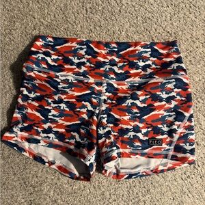 Fleo Apex Contour Shorts - Red, white, Blue camo
